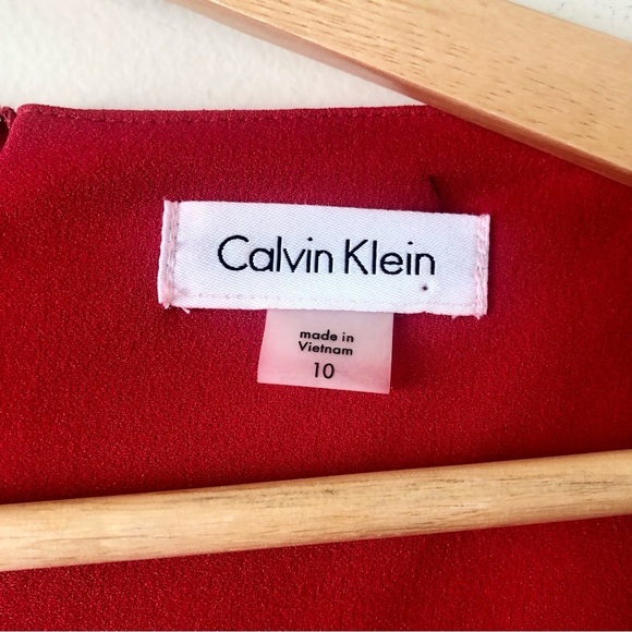 Calvin Klein Women’s Three Quarter Bell Sleeve Career Dress With Boat Neck Sz 10 - Picture 3 of 7